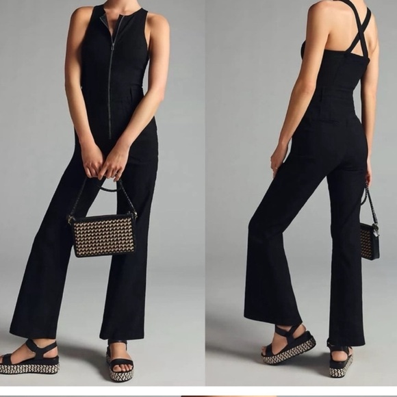 Anthropologie The Naomi Workwear Jumpsuit By Maeve Black Size 6 - Picture 1 of 3